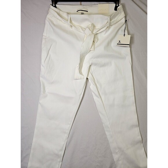 Jules Leopold Straight Leg Slacks pull On Ankle Length White Medium NWT - Picture 2 of 8